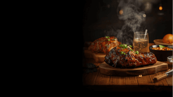 Димний композиційний кадр з фокусом на brisket